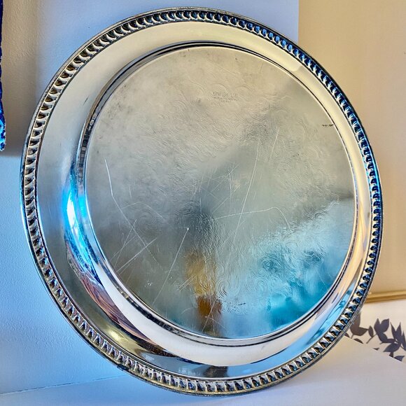 Vintage 1940s Oneida for Lewyt Silverplate Serving Tray - Picture 5 of 7